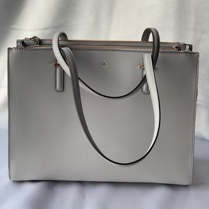 Kate spade Grey Large Double Zipper Tote